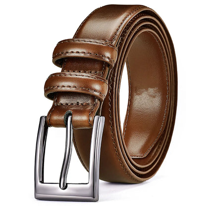 Belt, Men's Leather, Casual Pants, Men's Cowhide, Young People, Simple Denim, Middle-Aged Belt, Young People, Retro Needle Buckl