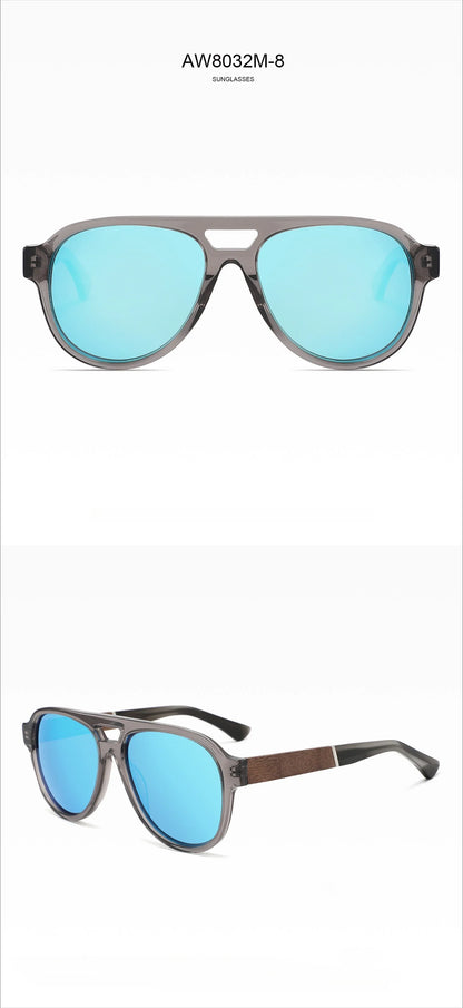 2026 Fashion Top Quality Double Beam Sunglasses Pilot Men Designer Brand Sun Glasses Acetate Women Outdoor UV400 Anti UV Goggles