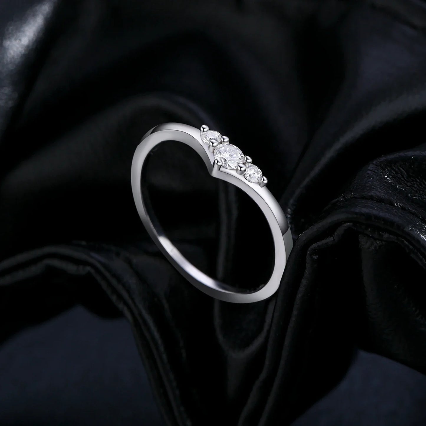 Simple Eternity Moissanite Ring 925 Sterling Silver Sparkling Simple Thin Wedding Band Rings For Women Fine Jewelry Gift