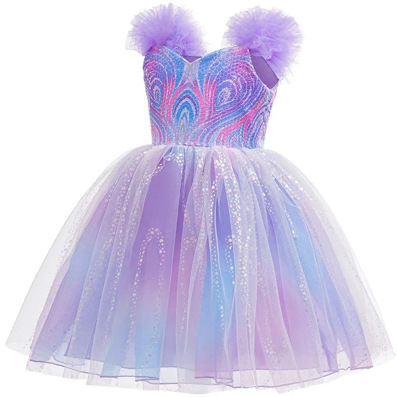 Good Witch Costume Girls Glinda Costume Dress Kids Wicked Cosplay Dress Up Outfits for Birthday Halloween 4-10Y