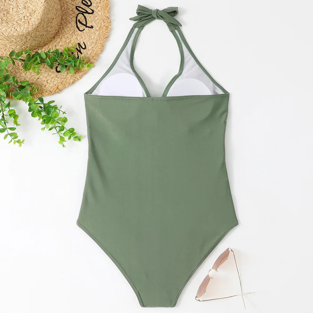 Summer Sexy One Piece Large Size Swimwear Push Up Women Plus Size Swimsuit Closed Bodysuit Female Bathing Suit Pool Beachwear