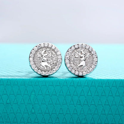 0.29cttw Iced Out Moissanite Stud Earrings 925 Sterling Silver Angel Earring New Age Hip Hop Jewelry for Men And Women