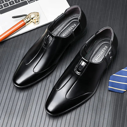 Patent Leather Casual Business Shoes for Men Solid Color Fashion Leather Shoes Male Spring Autumn New Designer Brogue Shoe Man