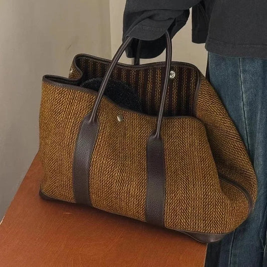 Autumn Winter Wool Tote Bag for Women, Niche Fashion Large Capacity Handbag, Simple Shoulder Bag