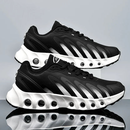 New Men's Sneakers PU Air Cushion Anti-Slip Shock Absorber Running Shoes Outdoor Lightweight and Breathable Mesh Running Shoes