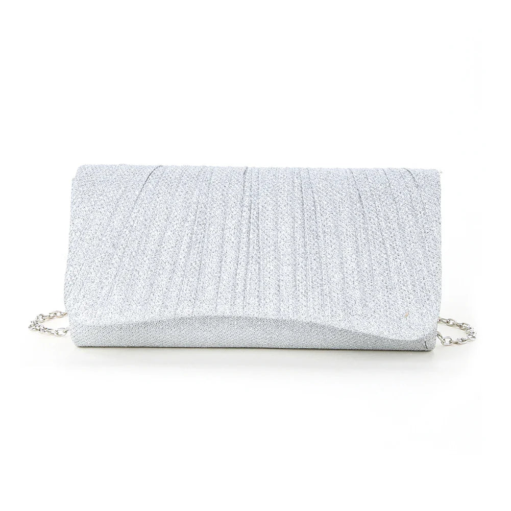 Women Shiny Crossbody Bag Elegant Sparkle Shoulder Bags Clutch Bag Fashion Chain Tote Handbag Ladies Chic Evening Wedding Clutch