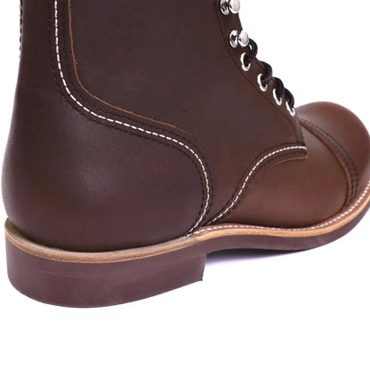 Durable Goodyear-Welted Motorcycle Rugged Heritage Boots Vintage Oil Genuine Leather 8111 Red Punk For Men Cowhide Mid-Cut Shoes
