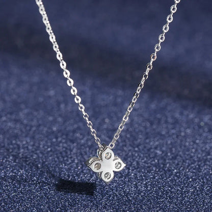 Lucky clove Moissanite Pendant Earrings S925 Sterling Silver Plated 18K Gold 0.4Cttw 4-Stone Diamond Necklace For Women Jewelry