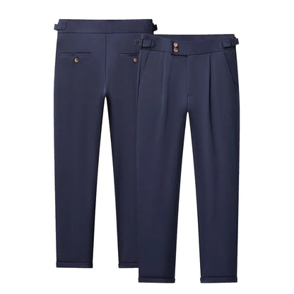 High Quality Mens Stretch Golf Pants Casual Slim Fit Dress Pants Adjustable Waist Tapered Work Cropped Trousers