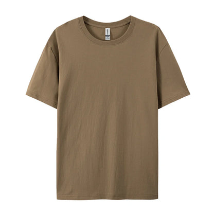 100% Cotton Solid Tshirts Men Woman Short Sleeve Fashion Brand Trend Casual Soft Clothing Tees Customized Products Summer Tops