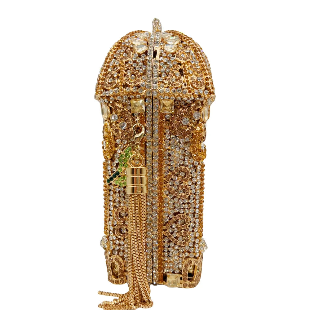 New Arrived Birdcage Gilded Rhinestone Clutch Luxury Diamond Bag Party Stone Purse Crystal Evening Bag Women Handbag