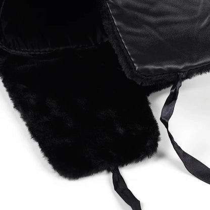 Soviet Army Military Badge Russia Ushanka Bomber Hats Pilot Trapper Trooper Hat Winter Faux Rabbit Fur Earflap Men Snow Caps