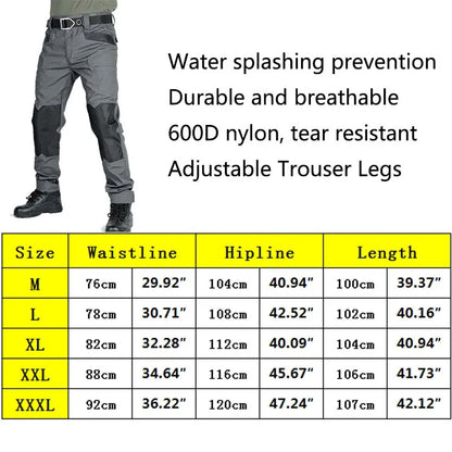 Cargo Pants Outdoor Multi-pocket Tactical Pants Ripstop Waterproof Trousers Male Wear-resistant Training Fishing Workwear Pant