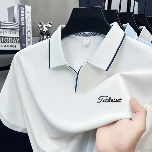 New Brand Men's Summer Short Sleeve Polo Shirt Lapel Exquisite Print Short Sleeve T-Shirt Fashion Casual Business Men's Clothing