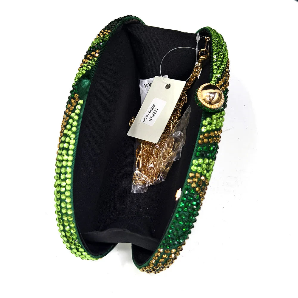 Fashion Women's Rhinestone Handle Bag Top Handle Sparkling Diamond 2025 Evening Wedding Handbag Shoulder Bag