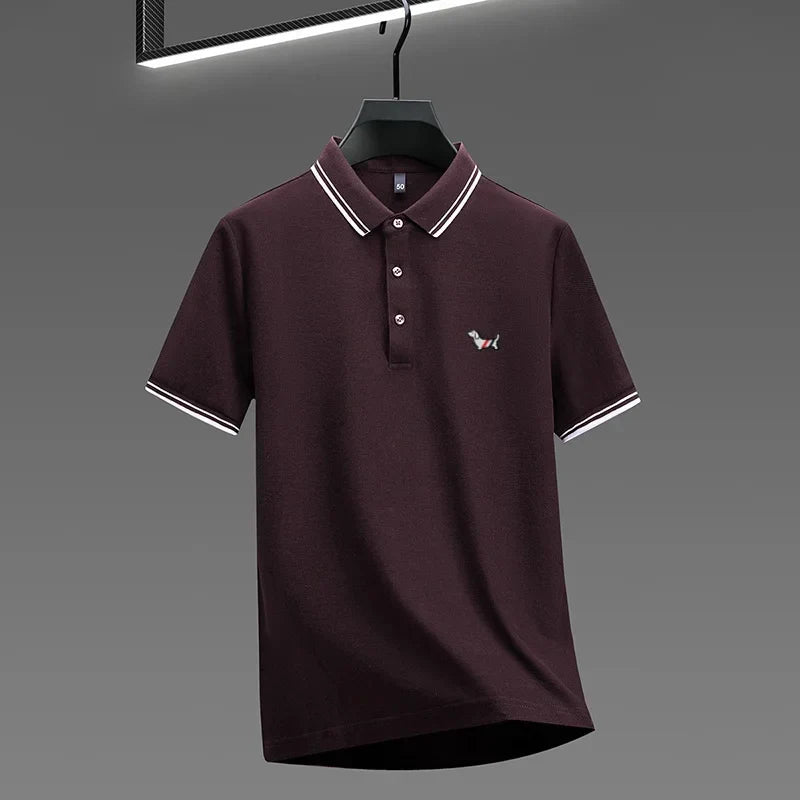 100% pure cotton summer new men's trendy shortsleeved luxury customized business casual polo shirt designer brand badge T-shirt