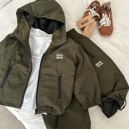 Children Clothes Spring Autumn Kids Set Outfits Boys Hooded Zipper Top Two-piece Set Casual Pants Jacket Tracksuit for Boy 3-11Y