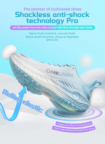 Running Shoes Men Cushion Stability Outdoor Sports Casual Mesh  Lace-up Lightweight Gym Jogging Sneakers