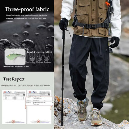 Hiking Pants Men Waterproof Windproof Pants Breathable Loose Trousers Fishing Cycling Trekking Camping Outdoor Sport Pant Autumn