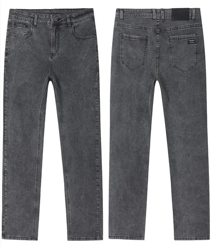 Men's New Stretch Straight Jeans Business Versatile Trendy Youth Casual Regular Long Pants for Spring Autumn Male Denim Trousers