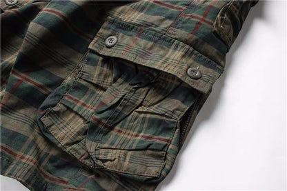 2026 Summer Men Shorts Fashion Plaid Beach Shorts Mens Casual Shorts Military Short Pants Male Bermuda Cargo Overalls No belt