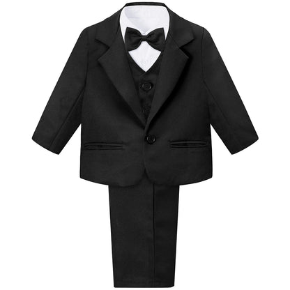 Baby Tuxedo Toddler Suit Infant Boy Easter Church Halloween Wedding Birthday Party Gift Ring Bearer Photography Outfit Set