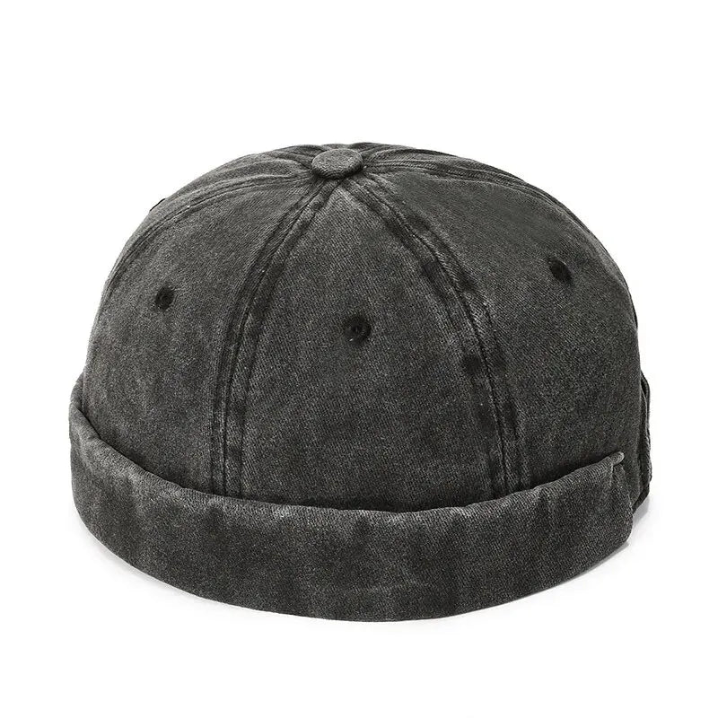 Hatsmen's Four Seasons Denim Cloth Gua Skin Hat, Street Bare Panel, Landlord Hat, Personality Fashion, Retro Outdoor Trend
