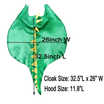 Boys Girls Dinosaur Cape Dragon Hooded Cloak for Kids Halloween Costume Christmas Fancy Cape Mask Cosplay Costumes