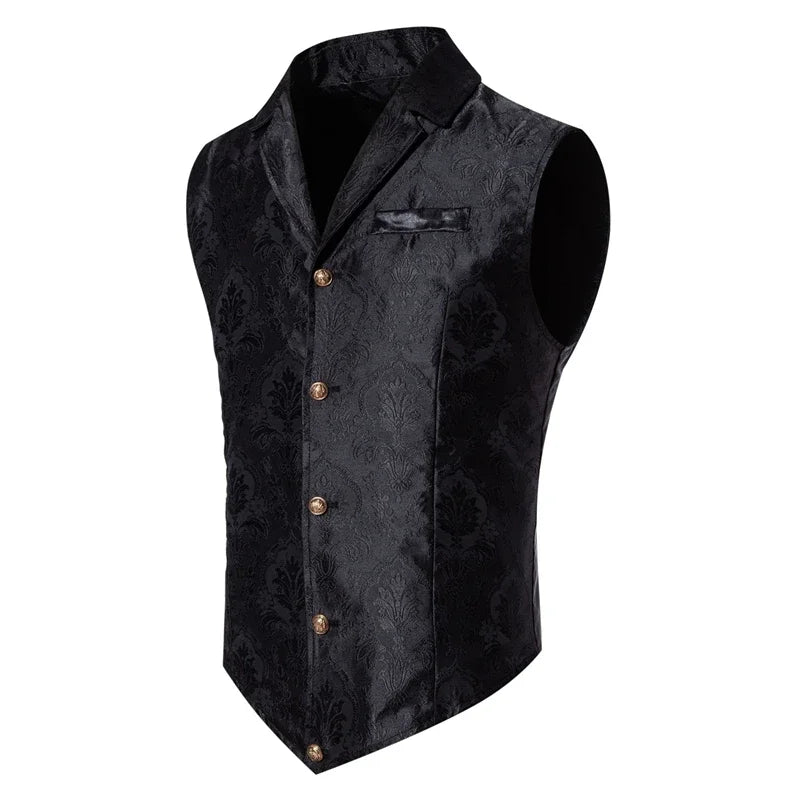 Men's Suit Vest , Casual Lapel Single Breasted Jacquard Slim Fit Holiday Vest, Red, Pink, Black and more available.