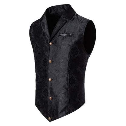 Men's Suit Vest , Casual Lapel Single Breasted Jacquard Slim Fit Holiday Vest, Red, Pink, Black and more available.