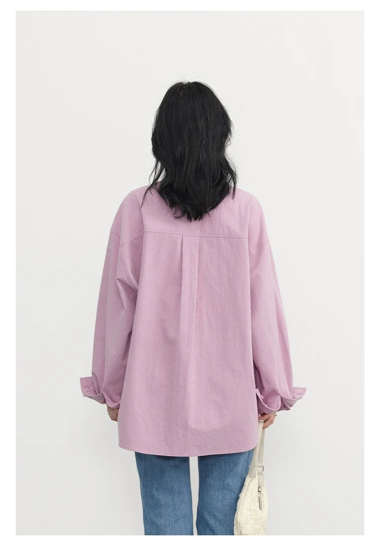 Korean Women's Long-sleeved Shirt Loose Woman Tops Fashion Woman Blouse Office Lady Coat 2025 Spring Autumn Clothing