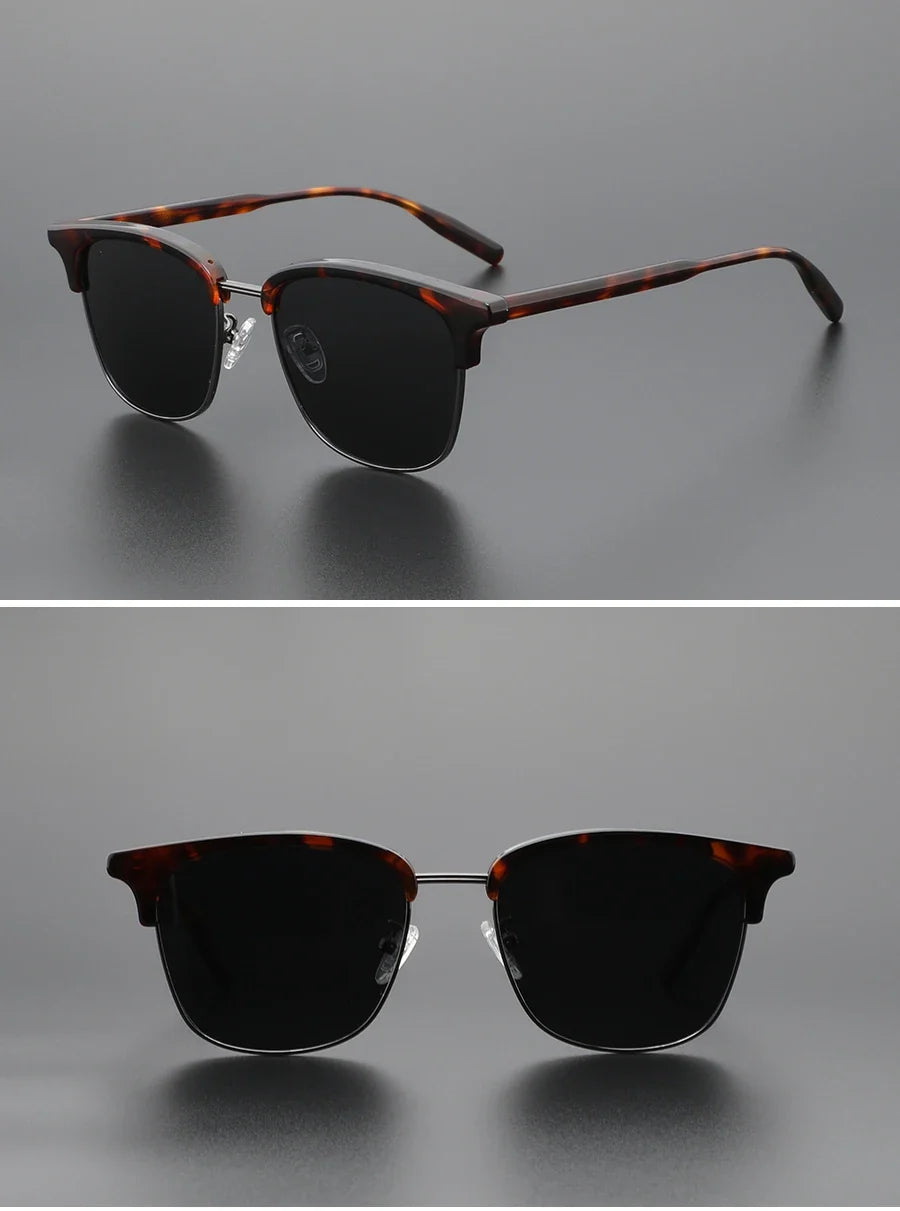 Europe and The United States Retro Sunglasses Classic Large Frame Men's Sunglasses Polarized UV Protection Travel Shading Mirror