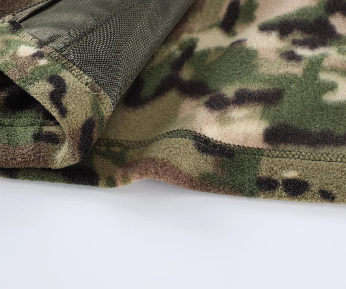 Outdoor Camouflage Fleece Jacket Double-Sided Shake Fleece Cardigan Tactical Jacket Warm Mountaineering Suit