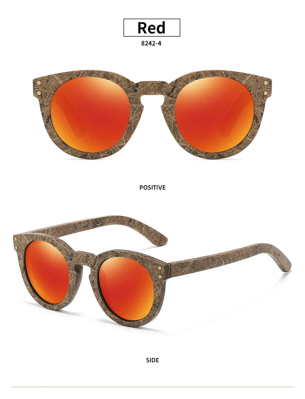 Brand coconut fiber sunglasses Eco-friendly  new wood,made  polarized UV400 protection natural degradation glasses 8242