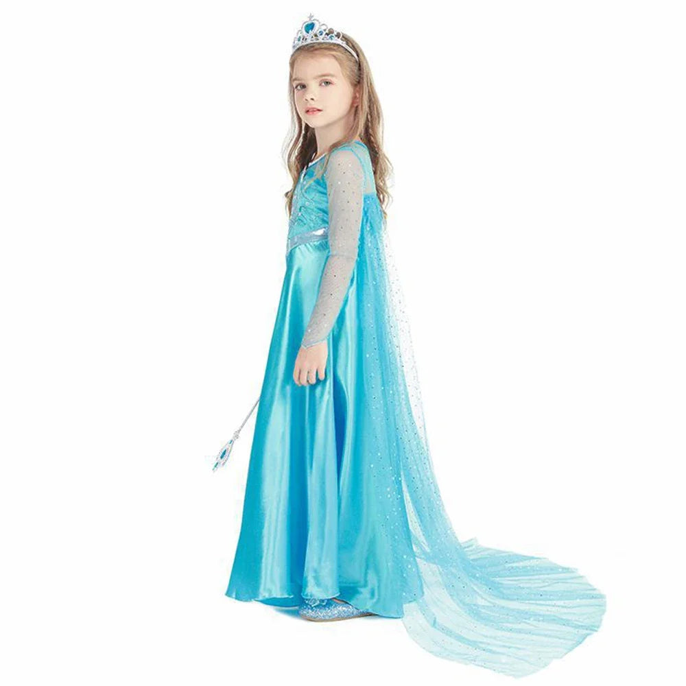 Elsa Dress for Girls Birthday Princess Dress For Kids Halloween Carnival Easter Party Cosplay Girls Costume