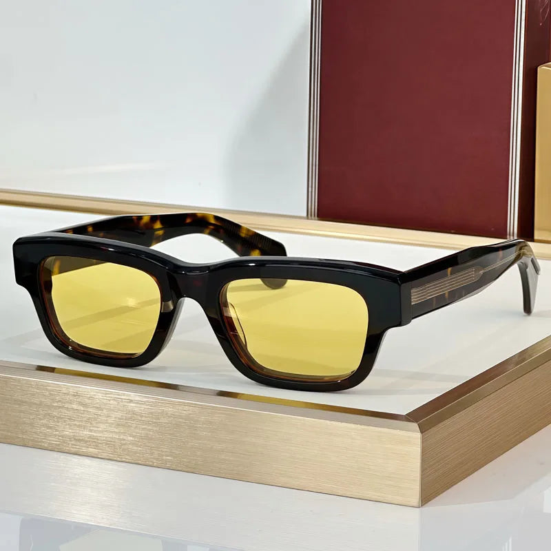 Jeff Classical Sunglasses UV400 Acetate Men Classical Vintage Square Optical Prescription Designer Top Quality Glasses with Case