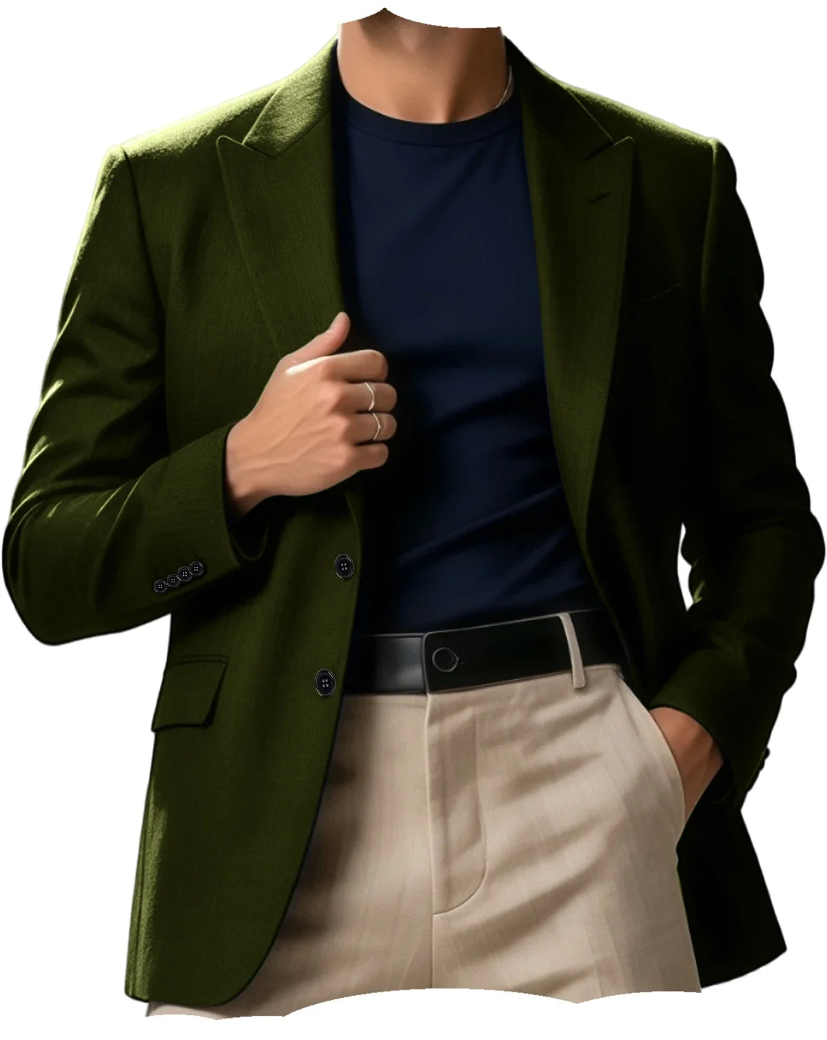 Men Blazer Jacket Single Breasted Notched Lapel Slim Fit Casual Business Suit Jacket Office Daily Wear Gentleman Sport Coat