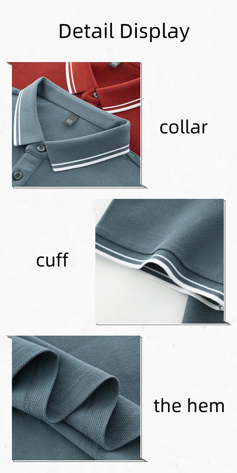 100% pure cotton men's polo shirt high-end brand unique letter printed short sleeve summer new comfortable casual lapel T-shirt