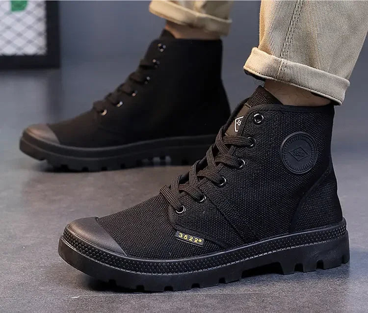 Canvas Ankle Retro Male Shoes Short Barrel Booties High Quality Men's Boots Designer Fashion Cheap Comfortable New Non Slip Y2k