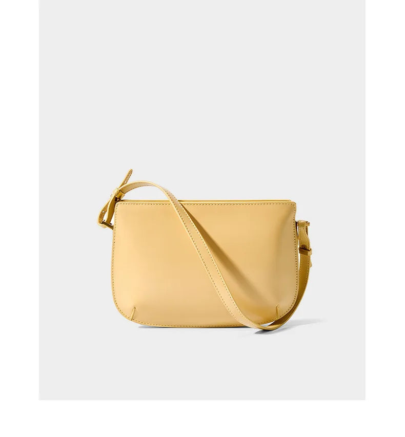 Genuine leather red shoulder bag woman minimalist crossbody bag cowhide luxury handbags female luxury bag armpit bag