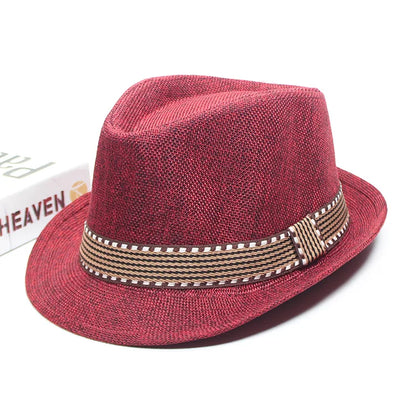 Summer Fedoras Spring and Summer Korean Party Jazz Hat Cotton Linen Top Hat  for Buchet Hat Panama Cap