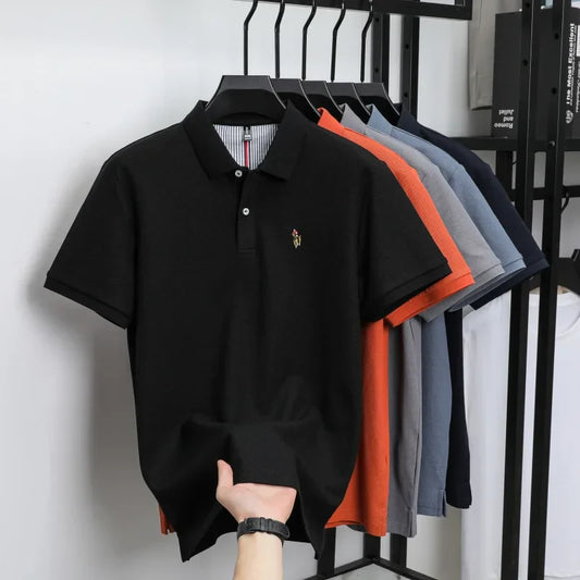 High end brand 100% cotton short sleeve polo shirt luxury pony embroidery men's summer comfort fashion designer new Paul T-shirt