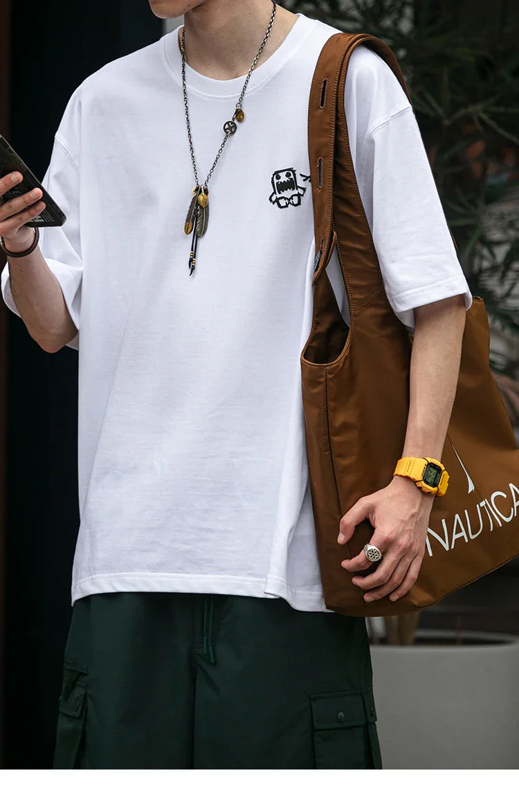 Summer Korean Oversize T-Shirt For Men Streetwear Harajuku High Quality Short Sleeve Loose Casual Tops Hip Hop Trendy Tee Male