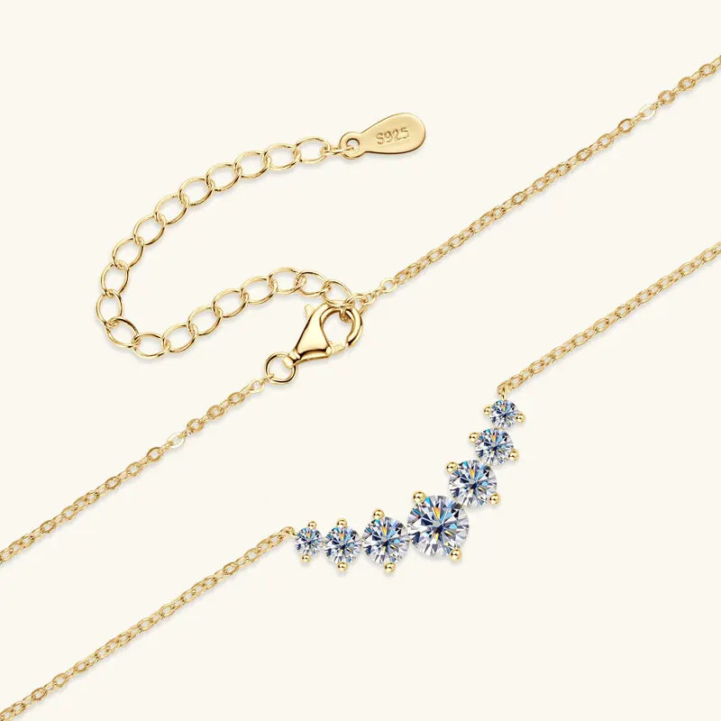 U-Smile Moissanite Necklace D VVS1 for Women D Color Sparkling Lab Diamon Luxury Necklaces 925 Sterling Silver with Certified