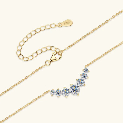 U-Smile Moissanite Necklace D VVS1 for Women D Color Sparkling Lab Diamon Luxury Necklaces 925 Sterling Silver with Certified