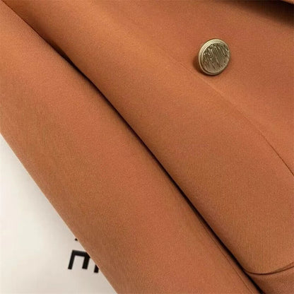 Autumn Elegant Office Lady Suits Blazer Stylish Women OL Work Blazer Casual Solid Crop Top Lapel Neck Long Sleeve Outwear 2025