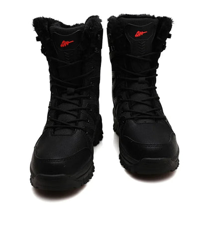 New High Top Men's Shoes Waterproof Winter Boots Warm Plush Snow Boots Men Lace Up Casual Anti-Slip Ankle Footwear 36-46
