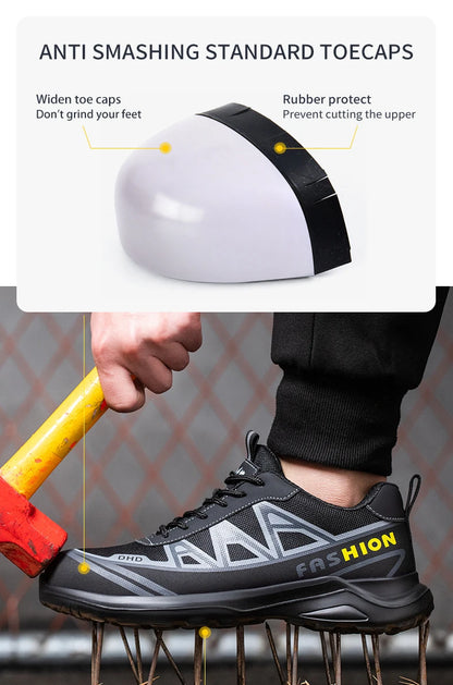 Work Safety Shoes Men Safety Boots Anti-smash Anti-puncture Work Shoes Sneakers Shoes Male Work Boot Indestructible