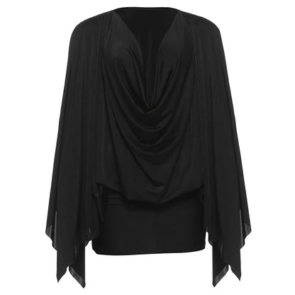2026 Spring Elegant Classic Satin Dress Women Y2K Deep V-Neck Swing Long Sleeve Simple Midnight Clubwear Midnight Skinny Bodycon