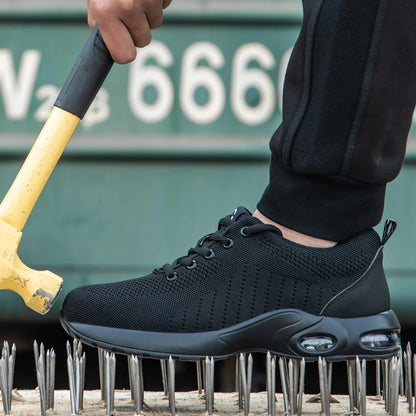 Air Cushion Work Safety Shoes For Men Women Breathable Work Sneakers Steel Toe Work Shoes Anti-puncture Safety Protective Shoes